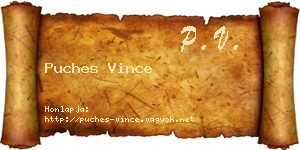 Puches Vince névjegykártya